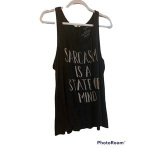 TORRID Women’s Black Sarcasm Is A State Of Mind Sleeveless Tank Size Medium 00